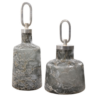 Uttermost - 17840 - Bottles S/2 - Storm - Charcoal Taupe And Silver