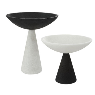 Uttermost - 18012 - Bowls S/2 - Antithesis - Striking Black And White Granulated Marble