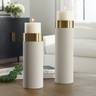 Uttermost - 18100 - Candleholders Set/2 - Wessex - Antique Brushed Brass