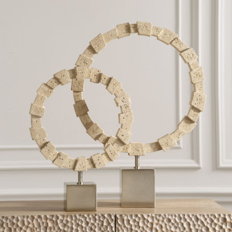 Uttermost - 18167 - Sculptures S/2 - Ivory Fusion - Brushed Nickel