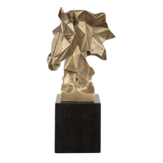 Chiseled Horse Bust Sculpture (18185)