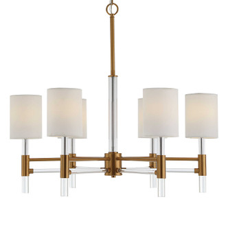 Uttermost - 21380 - Six Light Chandelier - Welkin - Warm Brass