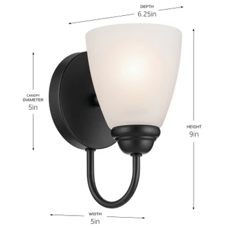 Jolie One Light Wall Sconce (45637BK)