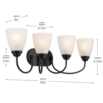 Jolie Four Light Bath (45640BK)
