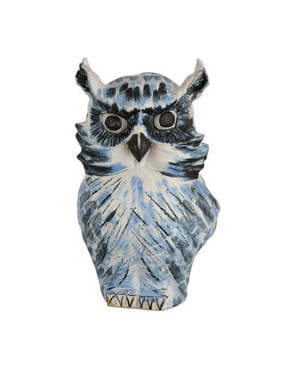 Currey and Company - 1200-1076 - Sculpture - Mina the Owl - Blue/White/Black