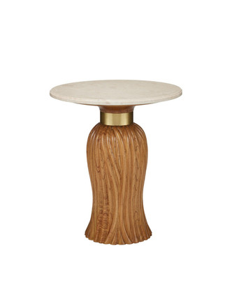 Currey and Company - 3000-0334 - Accent Table - Tassel - Morel Brown/Natural/Brushed Brass