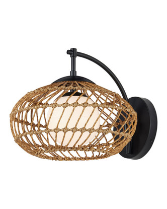 Currey and Company - 5500-0060 - One Light Wall Sconce - Carriage - Natural/Black/Frosted White