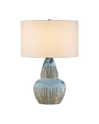 Currey and Company - 6000-1054 - One Light Table Lamp - Catania - Antique Blue Drip