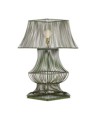 Currey and Company - 6000-1062 - One Light Table Lamp - Tuteurs - Distressed Green