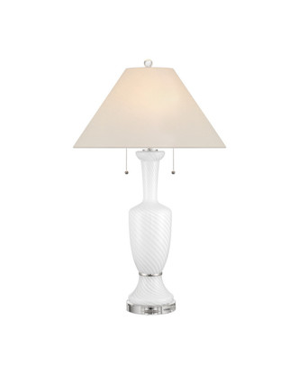 Currey and Company - 6000-1066 - Two Light Table Lamp - Classico - White/Clear/Polished Nickel