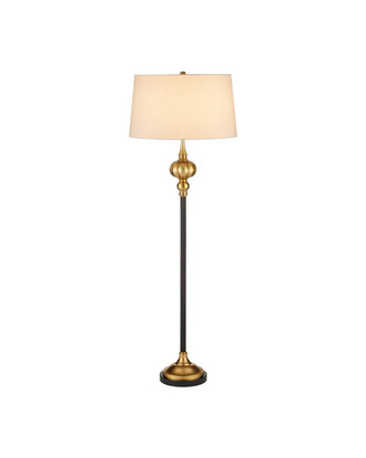 Currey and Company - 8000-0176 - One Light Floor Lamp - Haines - Bronze/Vintage Brass