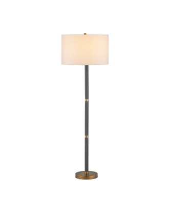 Currey and Company - 8000-0181 - One Light Floor Lamp - Gavin - Brass Antique/Matte Black