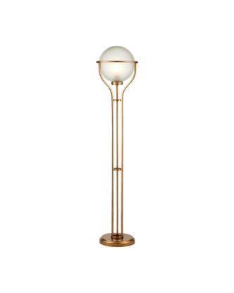 Currey and Company - 8000-0182 - One Light Floor Lamp - Metropolis - Metallic Champagne/Frosted