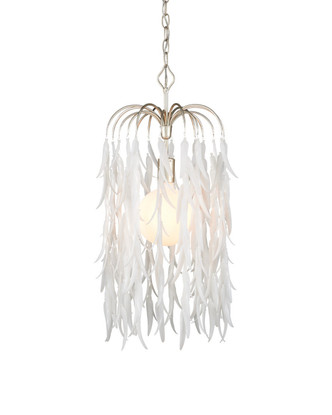 Currey and Company - 9000-1334 - One Light Pendant - Glen Arbor - White/Contemporary Silver Leaf/Contemporary Silver