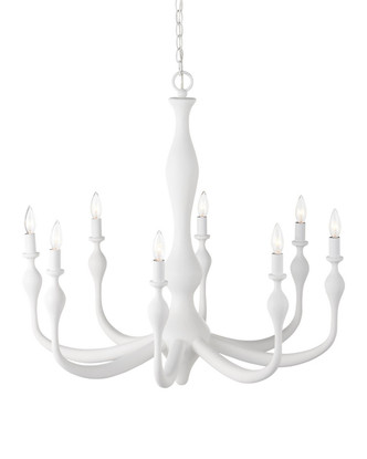 Currey and Company - 9000-1340 - Eight Light Chandelier - Ludwig - Gesso White