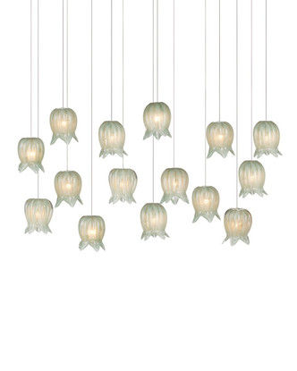 Currey and Company - 9000-1399 - 15 Light Pendant - Polpo - Green/Silver