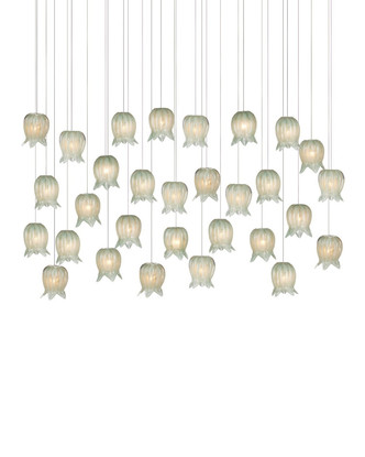Currey and Company - 9000-1400 - 30 Light Pendant - Polpo - Green/Silver