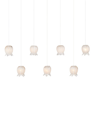 Currey and Company - 9000-1410 - Seven Light Pendant - Polpo - White/Silver