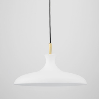 Mitzi - H421701L-AGB/WH - One Light Pendant - Cassidy - Aged Brass/Soft Off White