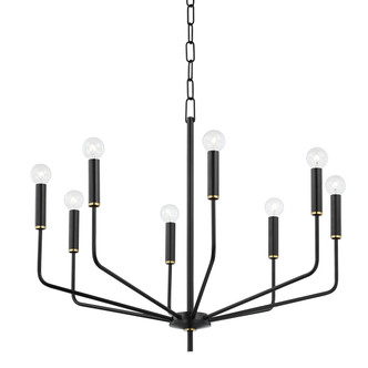 Mitzi - H516808-AGB/SBK - Eight Light Chandelier - Bailey - Aged Brass