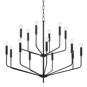 Mitzi - H516815-AGB/SBK - 15 Light Chandelier - Bailey - Aged Brass