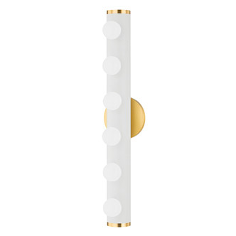 Mitzi - H631306-AGB/TWH - Six Light Bath and Vanity - Penny - Aged Brass/Textured White