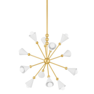 Mitzi - H681812-AGB/SWH - 12 Light Chandelier - Hikari - Aged Brass