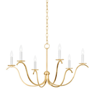 Mitzi - H809806-GL - Six Light Chandelier - Jaclin - Gold Leaf