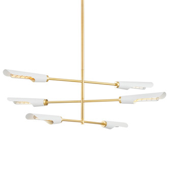 Mitzi - H828806-AGB/SWH - Six Light Chandelier - Harperrose - Aged Brass
