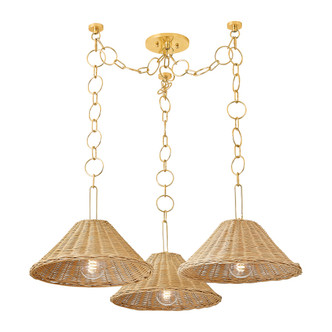 Mitzi - H831803-AGB - Three Light Chandelier - Dalia - Aged Brass