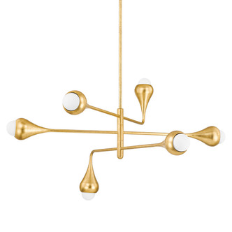 Mitzi - H850806-VGL - Six Light Chandelier - Luciel - Vintage Gold Leaf