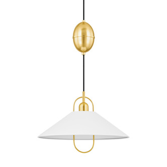 Mitzi - H866701-AGB/SWH - One Light Pendant - Mariel - Aged Brass