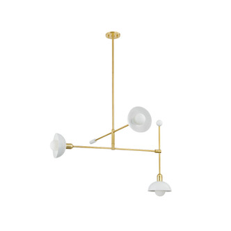 Mitzi - H878803-AGB/SWH - Three Light Chandelier - Billie - Aged Brass