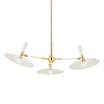Mitzi - H906803-AGB/SCR - Three Light Chandelier - Milena - Aged Brass