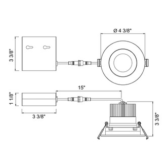 34897-30 LED REC,3.5IN,RGSS,12W,30K,WHT (34897-30-02)