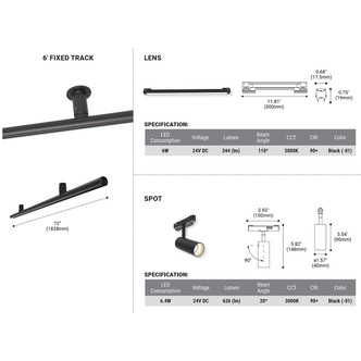 MAST 6' SUR MT,3 SPOT,2 LNS BK (38456-015)