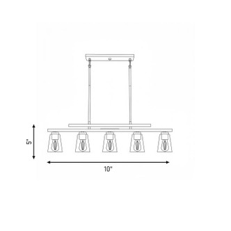 Calhoun Five Light Linear Chandelier (1-1023-5-322)