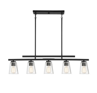 Savoy House - 1-1023-5-89 - Five Light Linear Chandelier - Calhoun - Matte Black