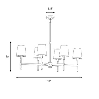 Brody Six Light Linear Chandelier (1-1631-6-143)