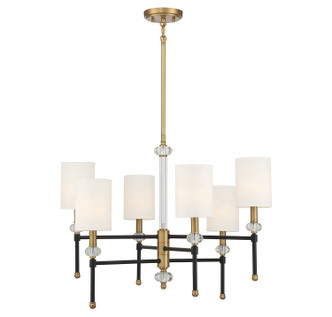 Savoy House - 1-1887-6-143 - Six Light Chandelier - Tivoli - Matte Black w/Warm Brass
