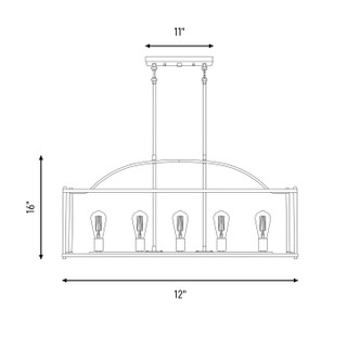 Palladian Five Light Linear Chandelier (1-190-5-SN)