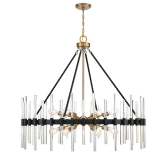 Savoy House - 1-1934-12-143 - 12 Light Chandelier - Santiago - Matte Black w/Warm Brass