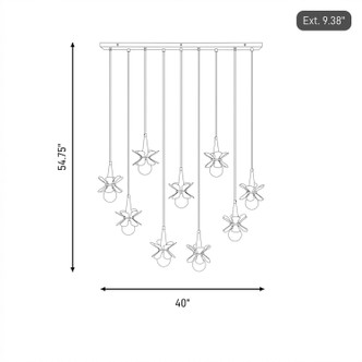 Portinatx Nine Light Linear Chandelier (1-2185-9-103)