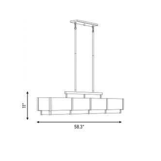 Orleans Eight Light Linear Chandelier (1-2332-8-60)