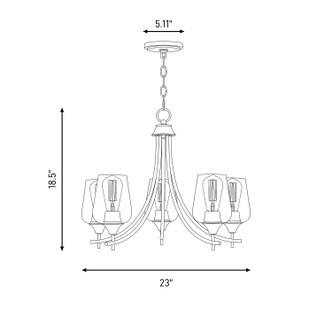 Octave Five Light Chandelier (1-4032-5-SN)