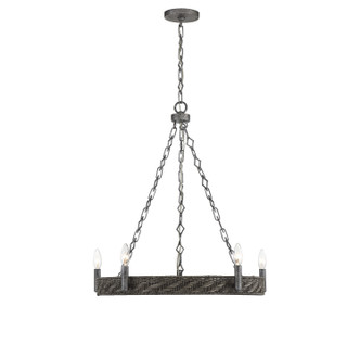 Savoy House - 1-747-5-179 - Five Light Chandelier - Tripoli - Mottled Zinc with Gray Rattan