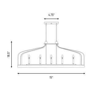 Sheffield Five Light Linear Chandelier (1-7804-5-142)