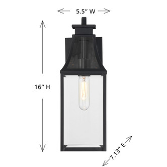Emery One Light Outdoor Wall Lantern (5-605-BK)