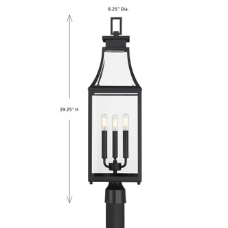 Emery Three Light Outdoor Post Lantern (5-609-BK)