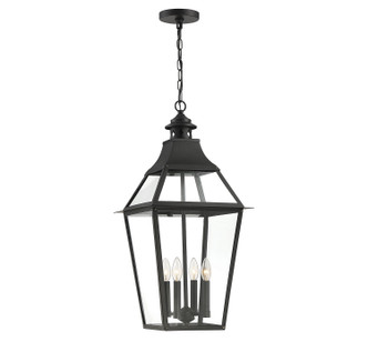 Savoy House - 5-723-153 - Four Light Outdoor Pendant - Jackson - Black w/Gold Highlights
